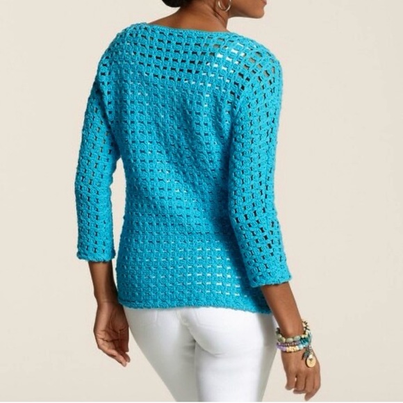 Chico’s Crissy crochet pullover - Picture 6 of 8